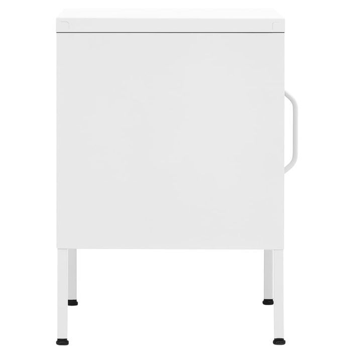 Tables de chevet 2 pcs Blanc 35x35x51 cm Acier - Photo n°5