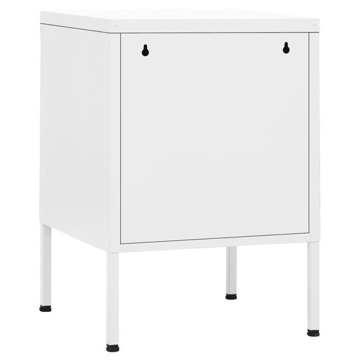 Tables de chevet 2 pcs Blanc 35x35x51 cm Acier - Photo n°6