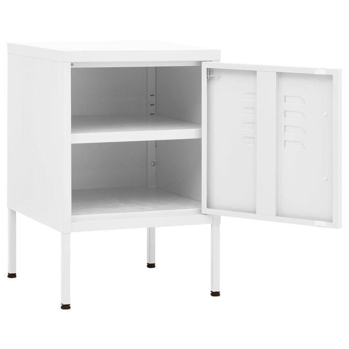 Tables de chevet 2 pcs Blanc 35x35x51 cm Acier - Photo n°7