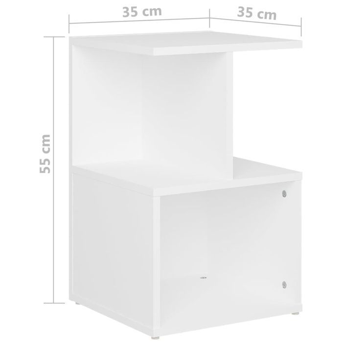 Tables de chevet 2 pcs Blanc 35x35x55 cm - Photo n°6