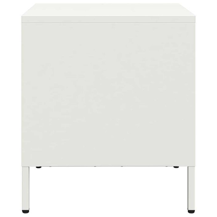 Tables de chevet 2 pcs blanc 35x39x43,5 cm acier - Photo n°7