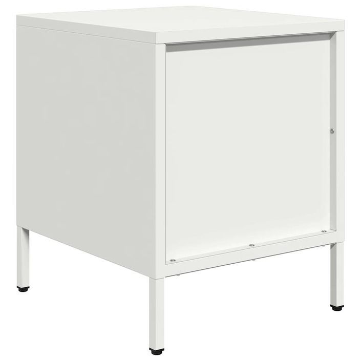 Tables de chevet 2 pcs blanc 35x39x43,5 cm acier - Photo n°8