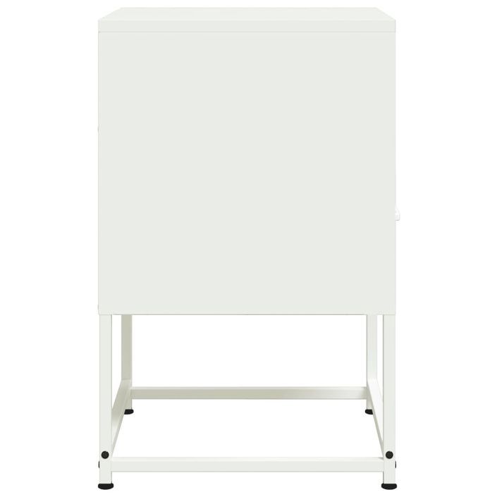 Tables de chevet 2 pcs blanc 36x39x60,5 cm acier - Photo n°7