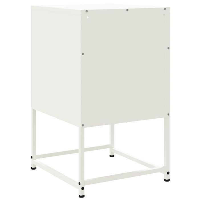 Tables de chevet 2 pcs blanc 36x39x60,5 cm acier - Photo n°8