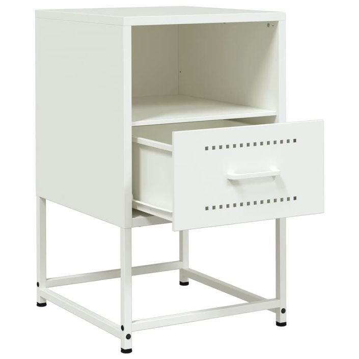 Tables de chevet 2 pcs blanc 36x39x60,5 cm acier - Photo n°9