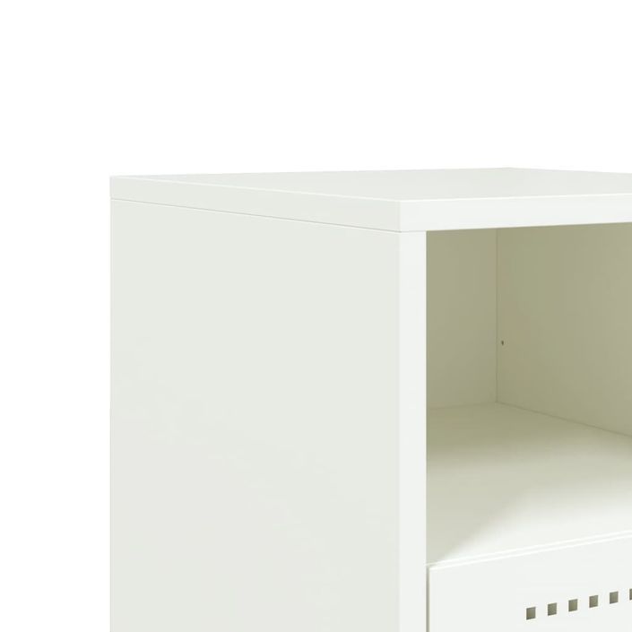 Tables de chevet 2 pcs blanc 36x39x60,5 cm acier - Photo n°10