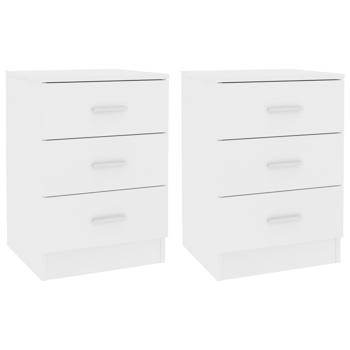 Tables de chevet 2 pcs Blanc 38 x 35 x 56 cm - Photo n°1