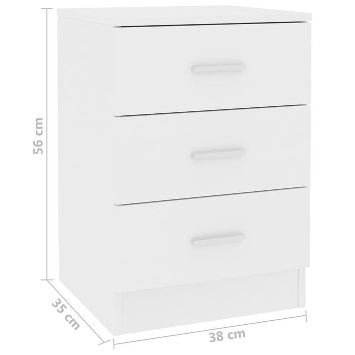 Tables de chevet 2 pcs Blanc 38 x 35 x 56 cm - Photo n°6