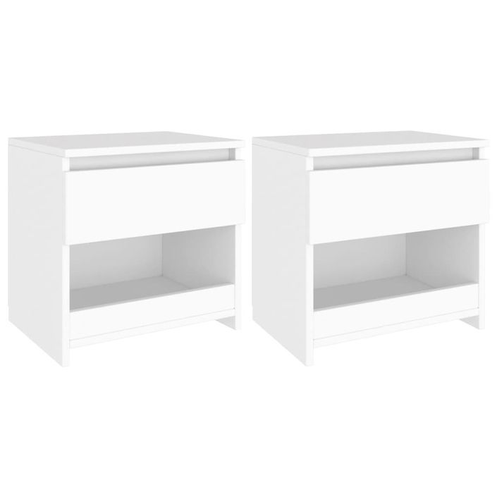 Tables de chevet 2 pcs Blanc 40x30x39 cm - Photo n°1