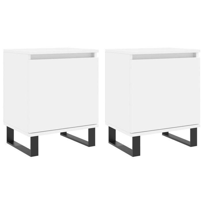 Tables de chevet 2 pcs blanc 40x30x50 cm bois d'ingénierie - Photo n°1