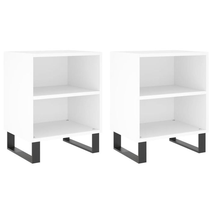 Tables de chevet 2 pcs blanc 40x30x50 cm bois d'ingénierie - Photo n°1