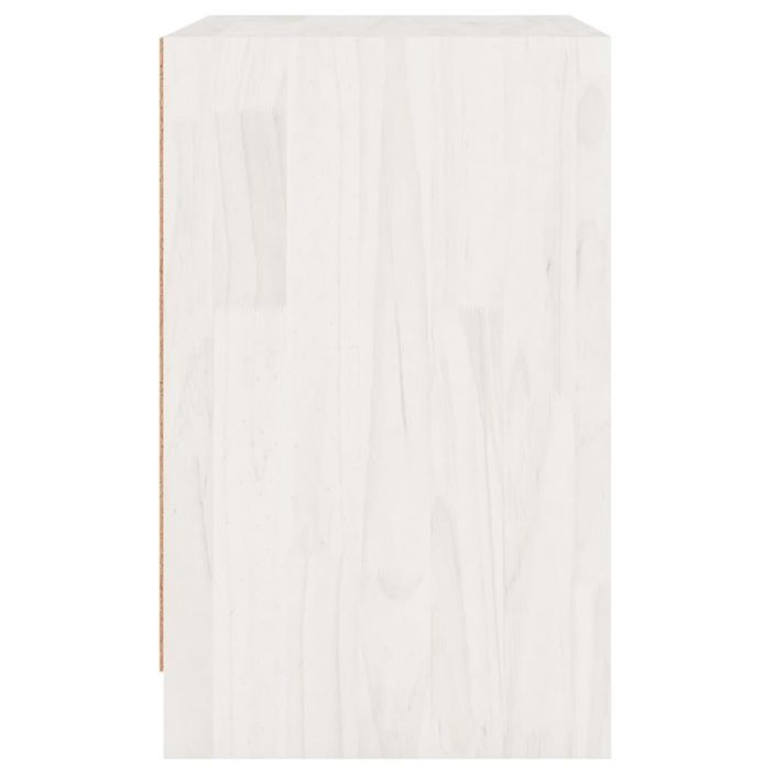 Tables de chevet 2 pcs Blanc 40x31x50 cm Bois de pin massif - Photo n°7