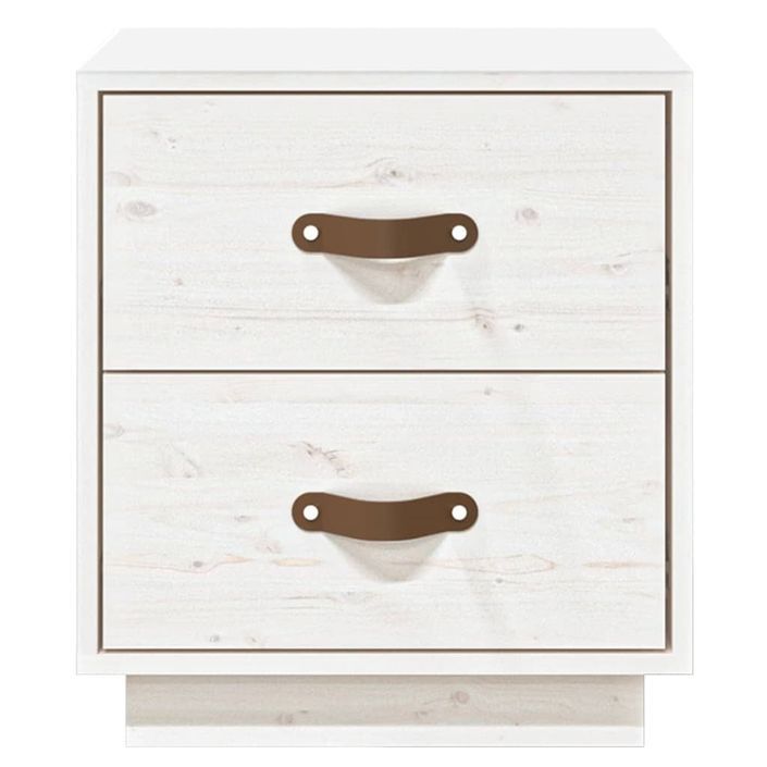 Tables de chevet 2 pcs Blanc 40x34x45 cm Bois de pin massif - Photo n°7