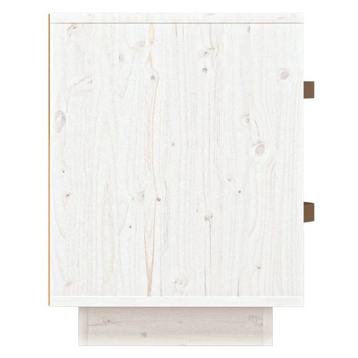 Tables de chevet 2 pcs Blanc 40x34x45 cm Bois de pin massif - Photo n°9