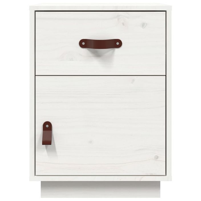 Tables de chevet 2 pcs Blanc 40x34x55 cm Bois de pin massif - Photo n°6