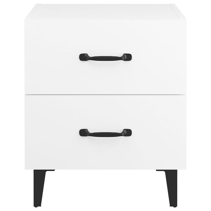 Tables de chevet 2 pcs Blanc 40x35x47,5 cm - Photo n°4