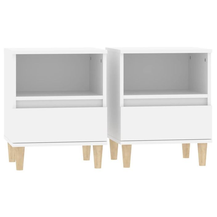 Tables de chevet 2 pcs Blanc 40x35x50 cm - Photo n°2