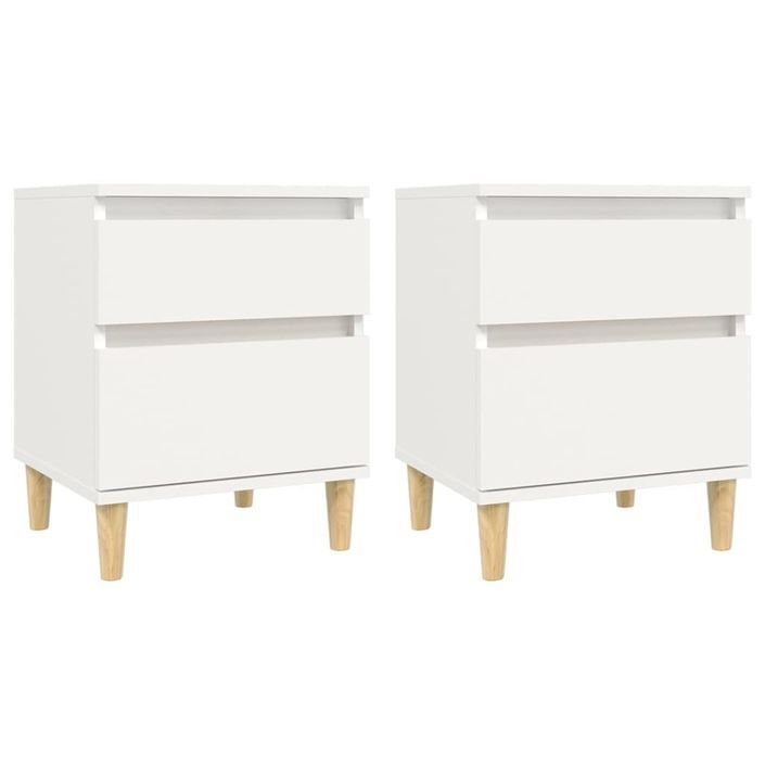 Tables de chevet 2 pcs Blanc 40x35x50 cm - Photo n°2