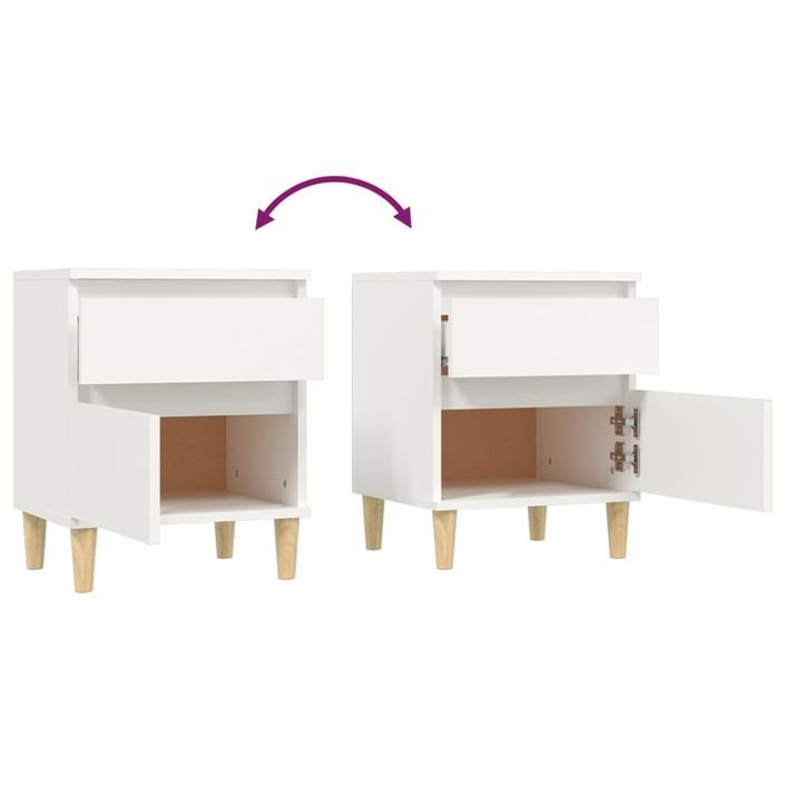 Tables de chevet 2 pcs Blanc 40x35x50 cm - Photo n°7