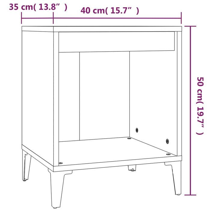 Tables de chevet 2 pcs Blanc 40x35x50 cm - Photo n°9