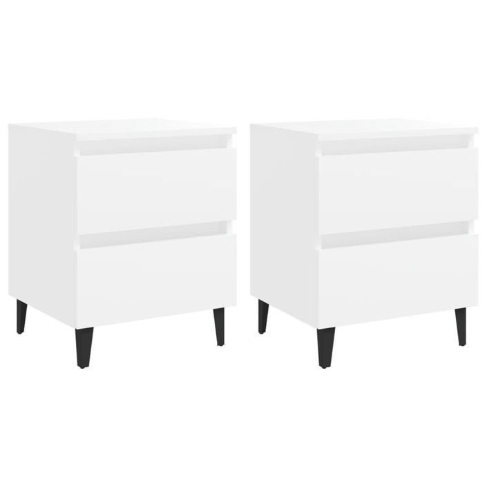 Tables de chevet 2 pcs Blanc 40x35x50 cm - Photo n°1