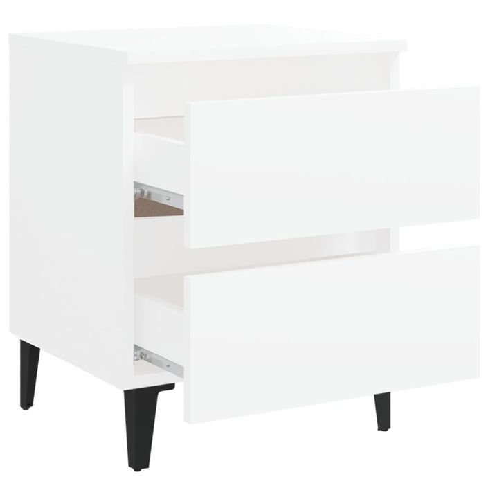 Tables de chevet 2 pcs Blanc 40x35x50 cm - Photo n°7