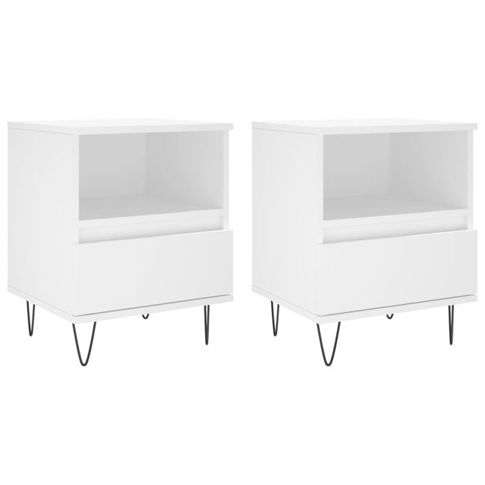 Tables de chevet 2 pcs blanc 40x35x50 cm bois d’ingénierie - Photo n°1