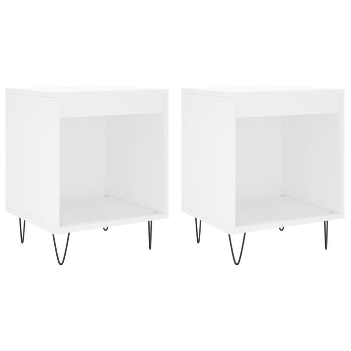 Tables de chevet 2 pcs blanc 40x35x50 cm bois d’ingénierie - Photo n°1