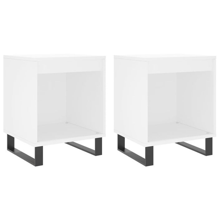 Tables de chevet 2 pcs blanc 40x35x50 cm bois d’ingénierie - Photo n°1