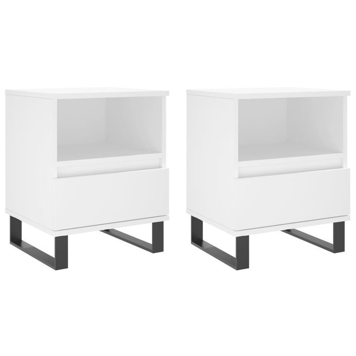 Tables de chevet 2 pcs blanc 40x35x50 cm bois d’ingénierie - Photo n°1