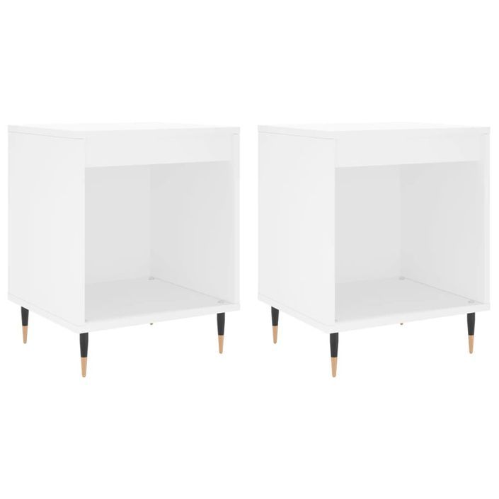 Tables de chevet 2 pcs blanc 40x35x50 cm bois d’ingénierie - Photo n°1