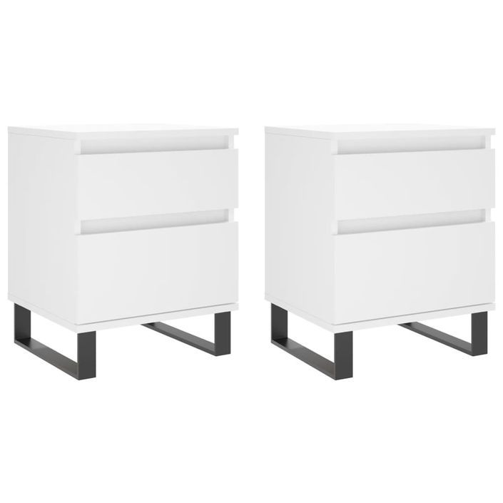 Tables de chevet 2 pcs blanc 40x35x50 cm bois d’ingénierie - Photo n°1