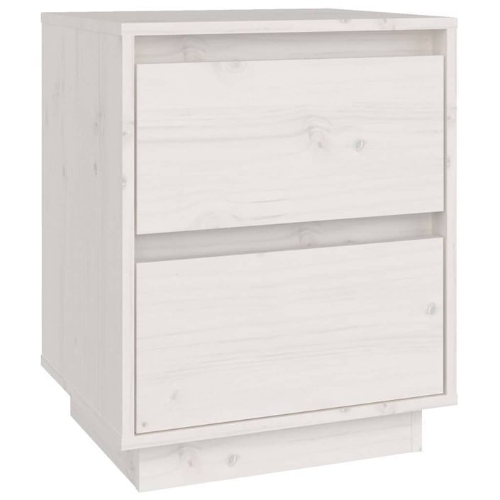 Tables de chevet 2 pcs Blanc 40x35x50 cm Bois de pin solide - Photo n°6