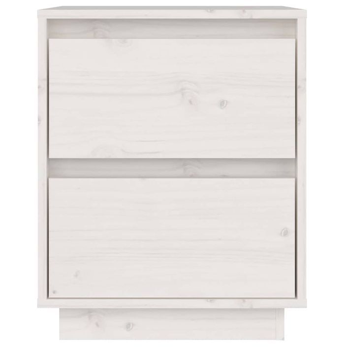 Tables de chevet 2 pcs Blanc 40x35x50 cm Bois de pin solide - Photo n°7