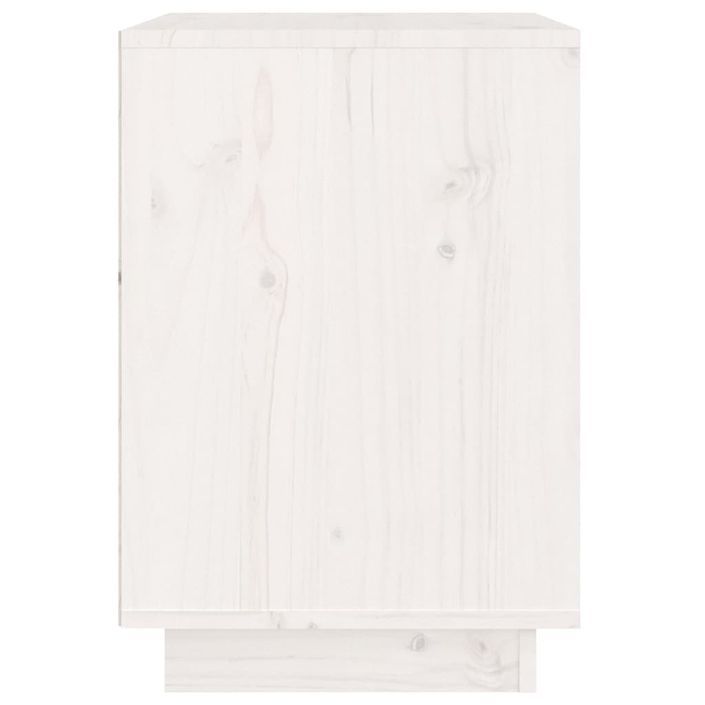 Tables de chevet 2 pcs Blanc 40x35x50 cm Bois de pin solide - Photo n°9