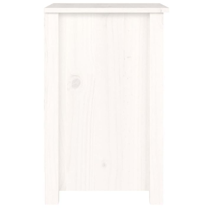 Tables de chevet 2 pcs Blanc 40x35x55 cm Bois de pin solide - Photo n°5