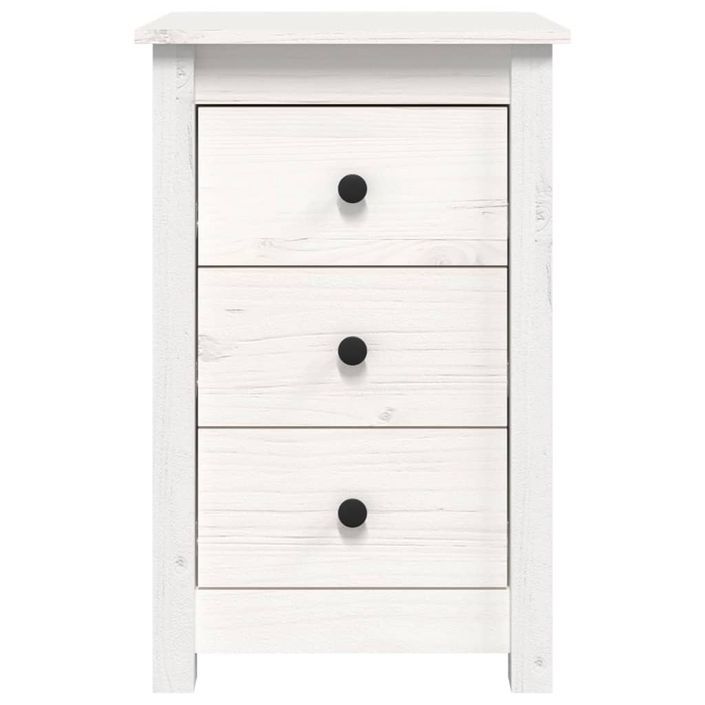 Tables de chevet 2 pcs Blanc 40x35x61,5 cm Bois de pin massif - Photo n°4