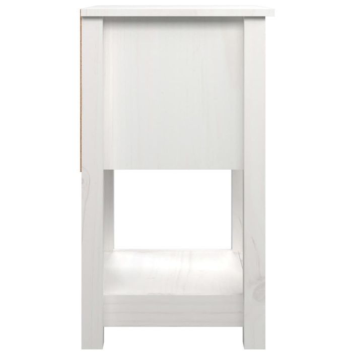 Tables de chevet 2 pcs Blanc 40x35x61,5 cm Bois de pin massif - Photo n°8