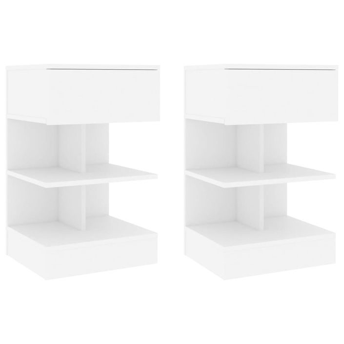 Tables de chevet 2 pcs Blanc 40x35x65 cm - Photo n°1