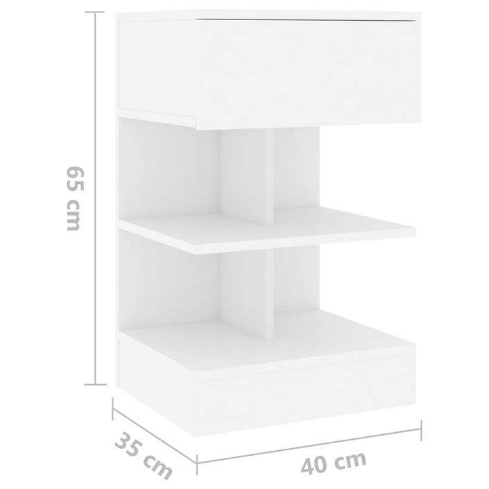 Tables de chevet 2 pcs Blanc 40x35x65 cm - Photo n°7