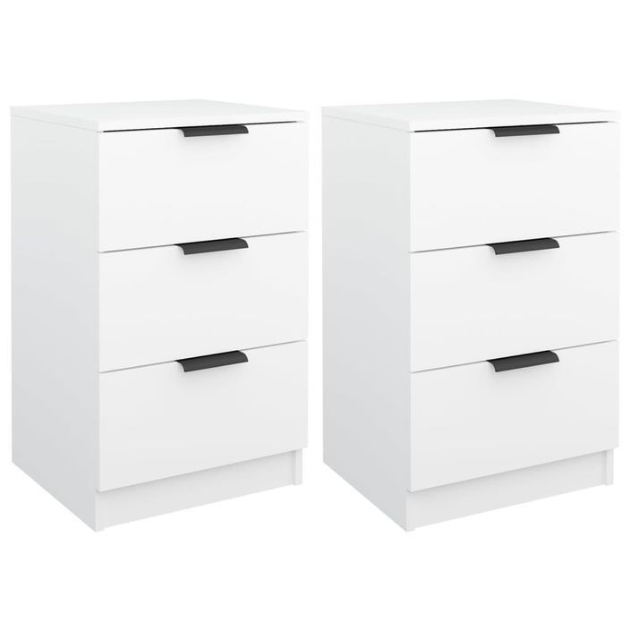 Tables de chevet 2 pcs Blanc 40x36x65 cm - Photo n°2