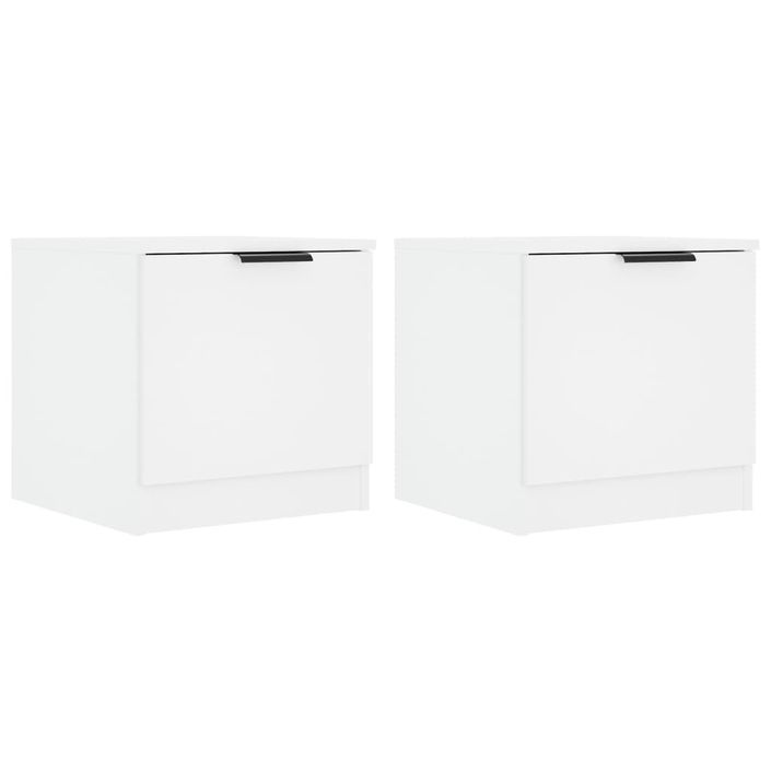 Tables de chevet 2 pcs Blanc 40x39x40 cm - Photo n°2