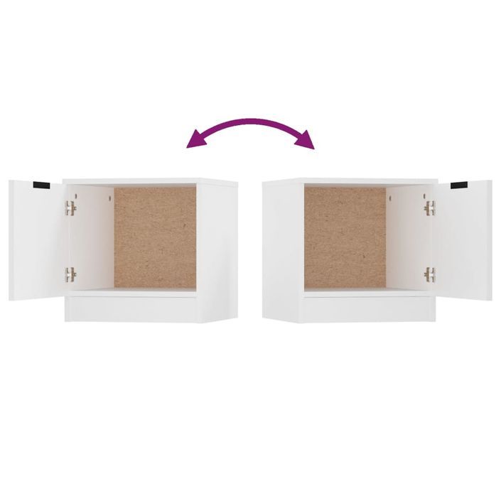 Tables de chevet 2 pcs Blanc 40x39x40 cm - Photo n°10