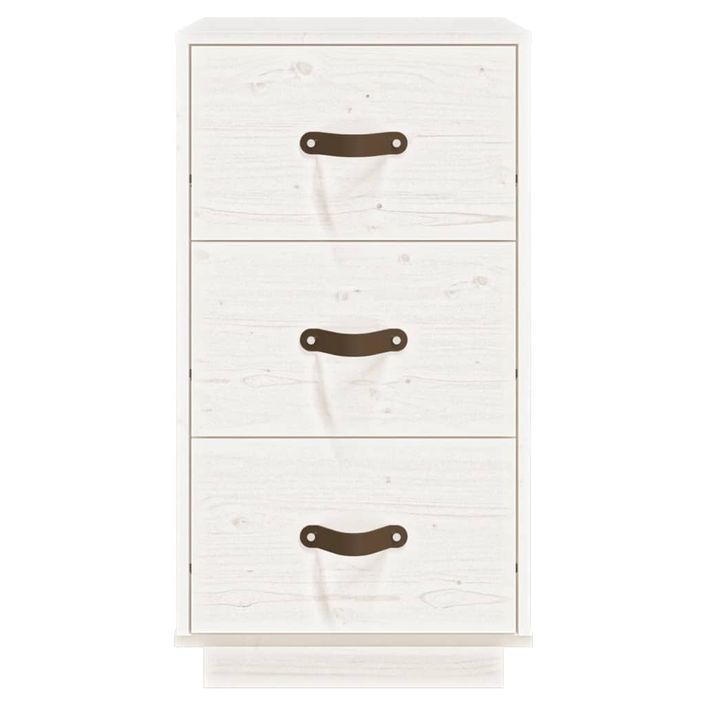 Tables de chevet 2 pcs Blanc 40x40x75 cm Bois de pin massif - Photo n°7