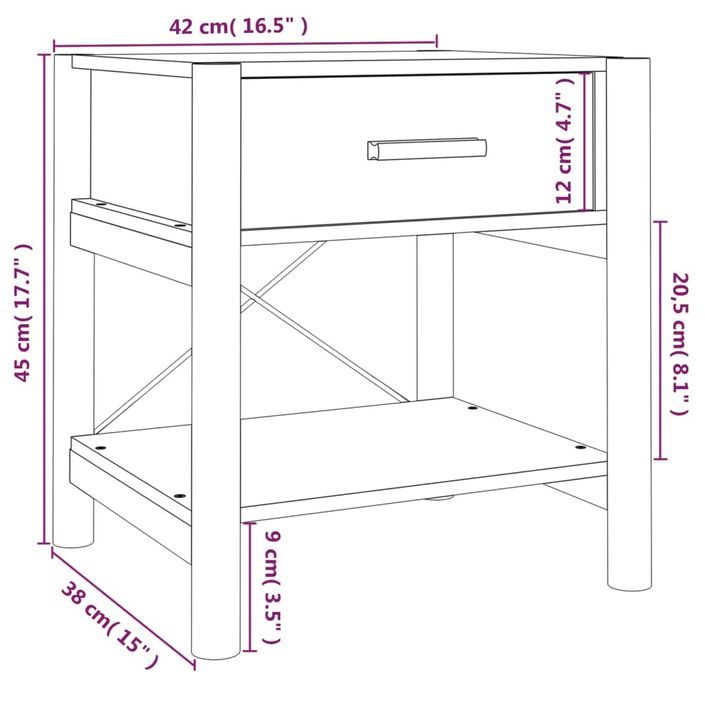 Tables de chevet 2 pcs Blanc 42x38x45 cm Bois d’ingénierie - Photo n°9