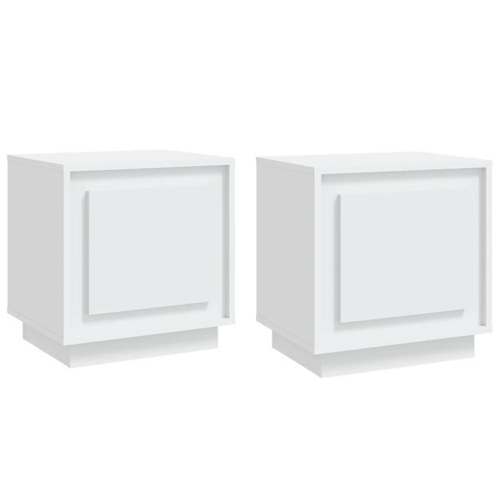 Tables de chevet 2 pcs blanc 44x35x45 cm bois d'ingénierie - Photo n°2