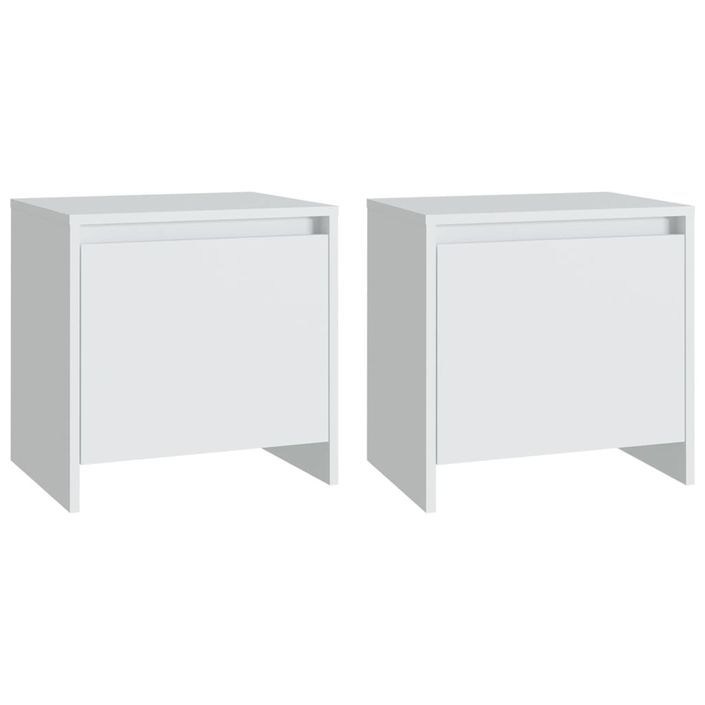 Tables de chevet 2 pcs Blanc 45x34x44,5 cm - Photo n°1