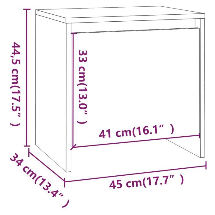 Tables de chevet 2 pcs Blanc 45x34x44,5 cm - Photo n°9