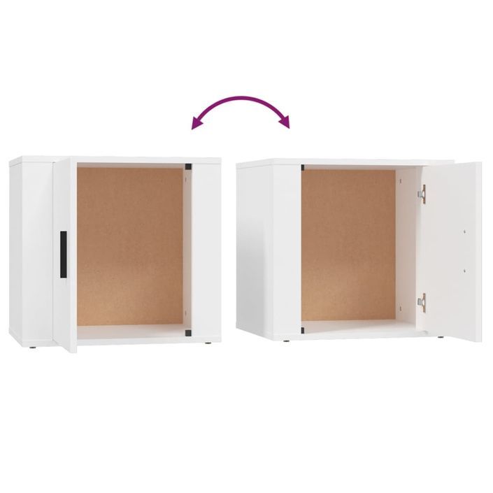 Tables de chevet 2 pcs Blanc 50x39x47 cm - Photo n°9