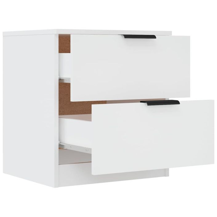 Tables de chevet 2 pcs Blanc Bois d'ingénierie - Photo n°6